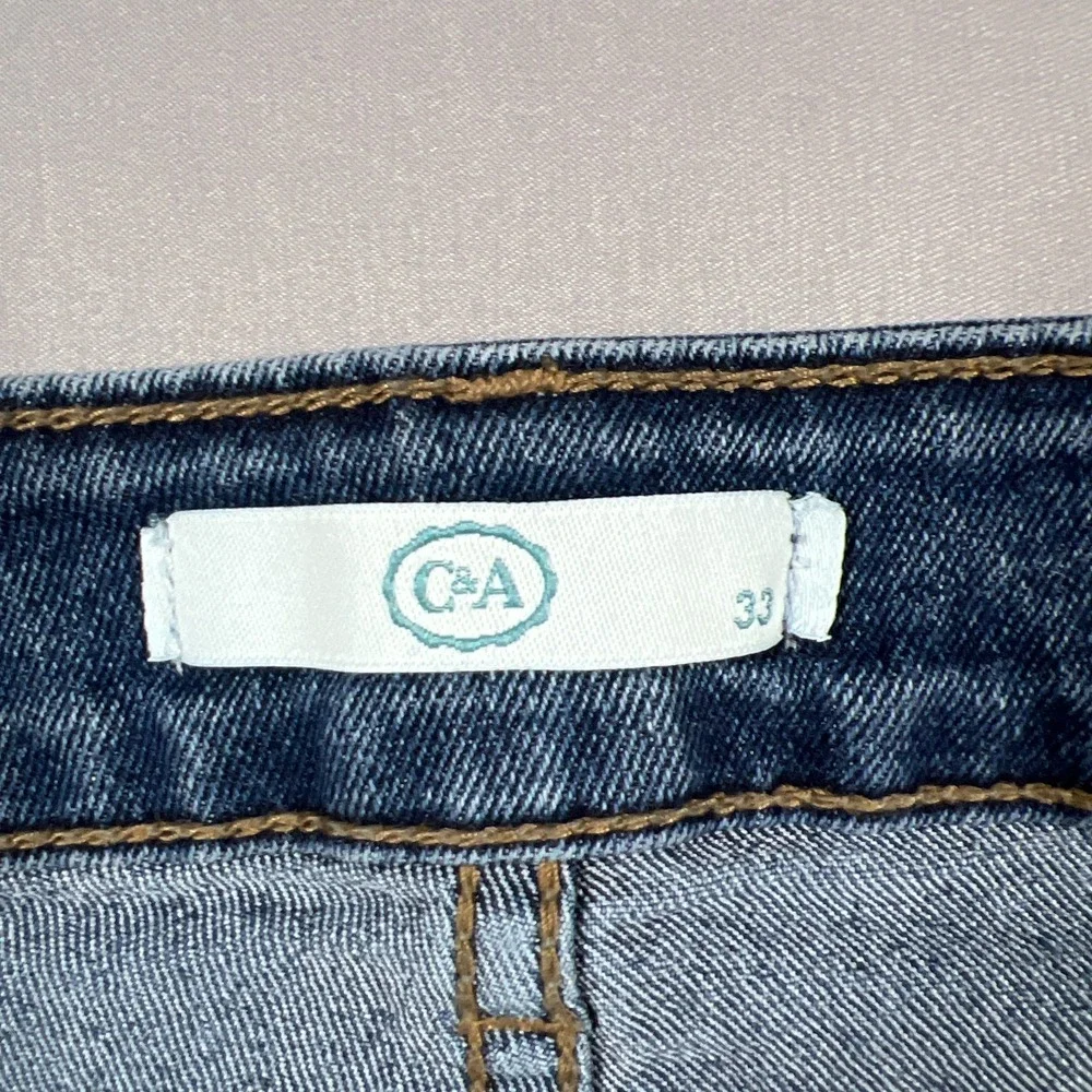 C&A Skinny Jeans Mens 33 Blue Denim Mid Rise Zip Fly Medium Wash Streetwear